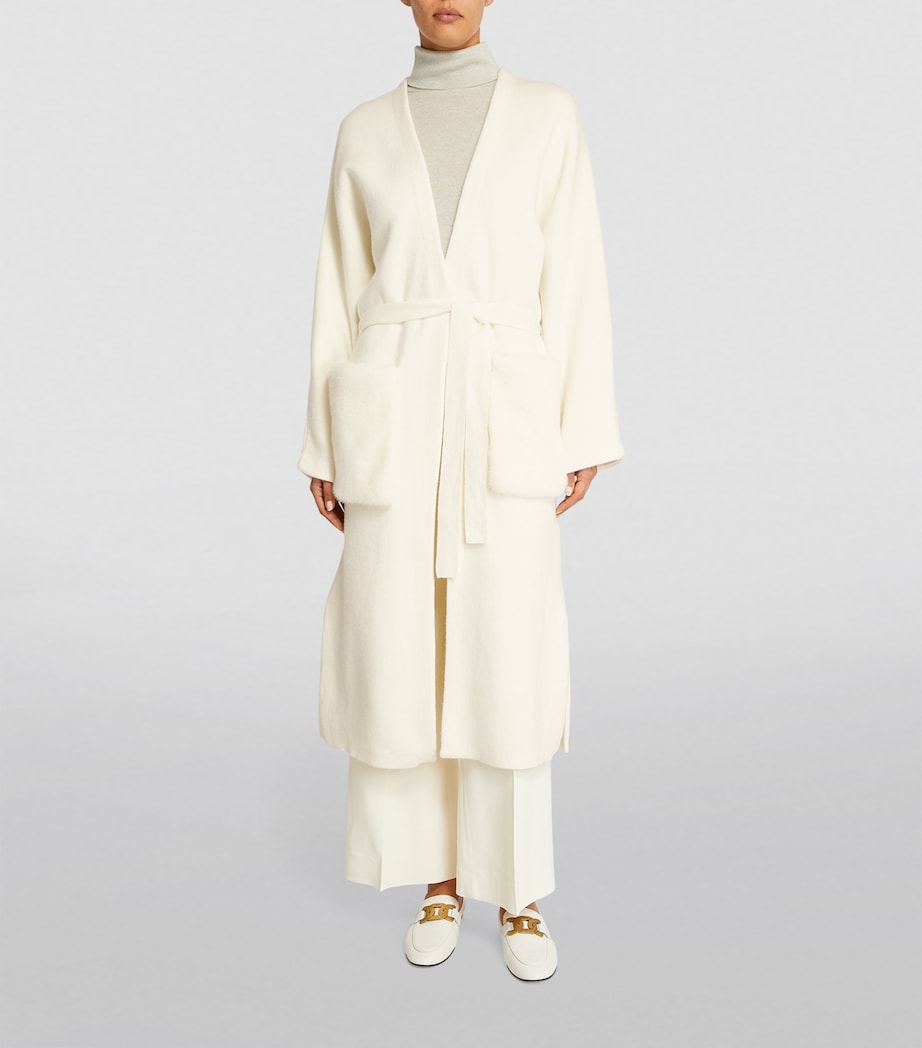 Yves Salomon Beige Mink-Pocket Wrap-Around Coat