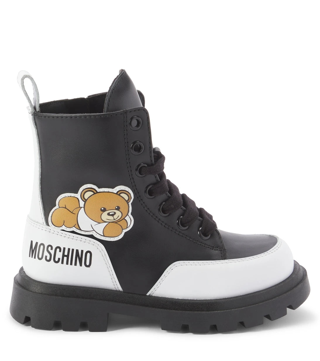 Moschino Kids - جزمة كاحل جلدية