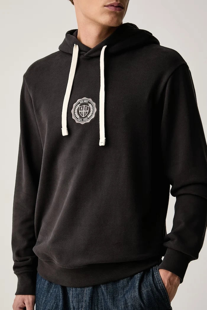 Pamuk ve elastanlı erkek kapüşonlu sweatshirt