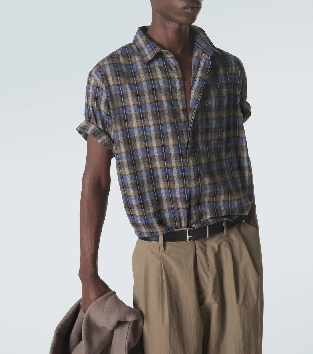 ERL - Checked cotton-blend shirt