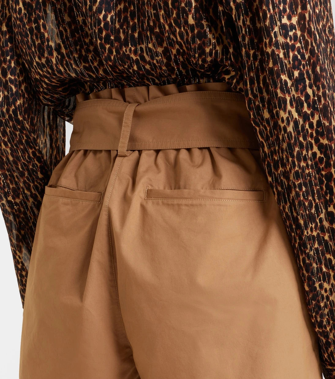 Saint Laurent - Belted cotton shorts