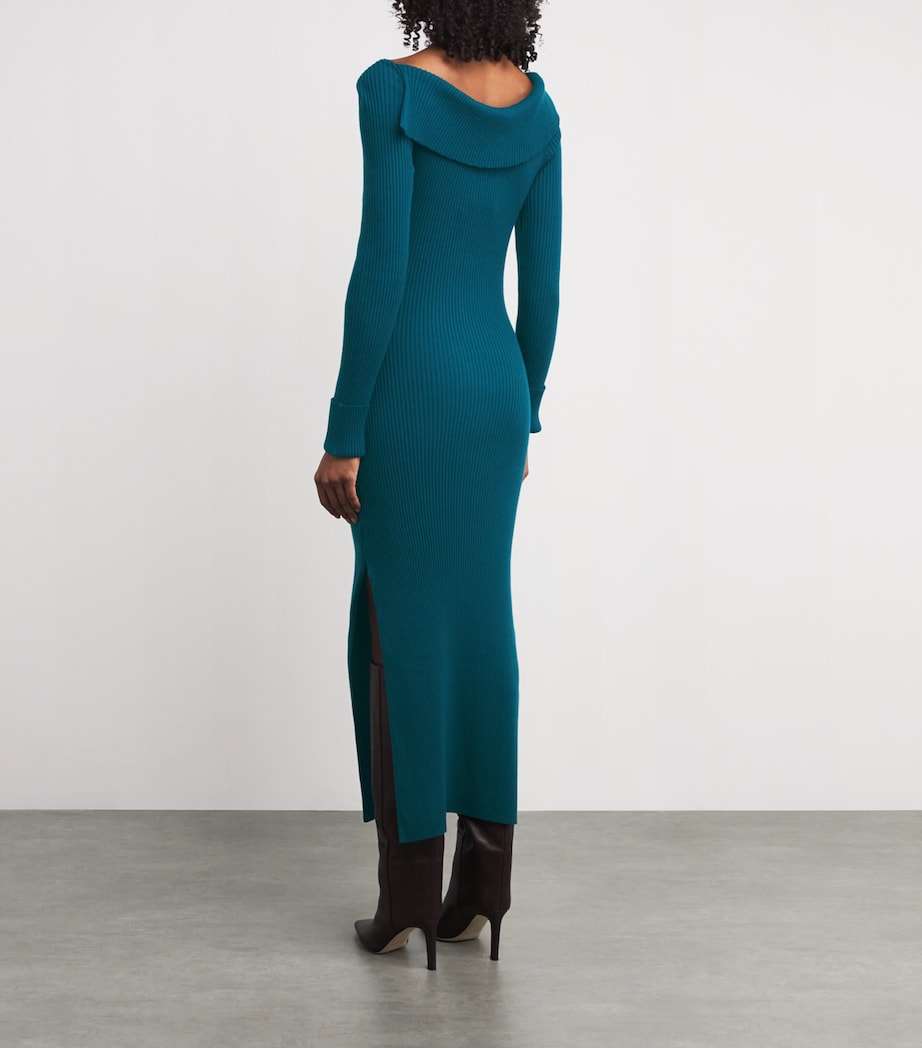 Aeron Blue Wool Hassan Maxi Dress