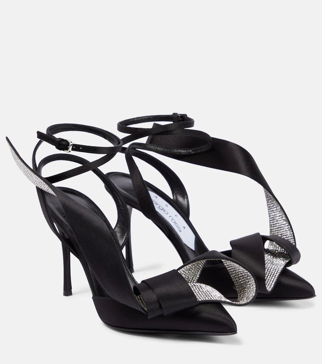 Area - X Sergio Rossi embellished satin slingback pumps