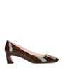 Roger Vivier Brown Patent Leather Belle Vivier Trompette Pumps 45