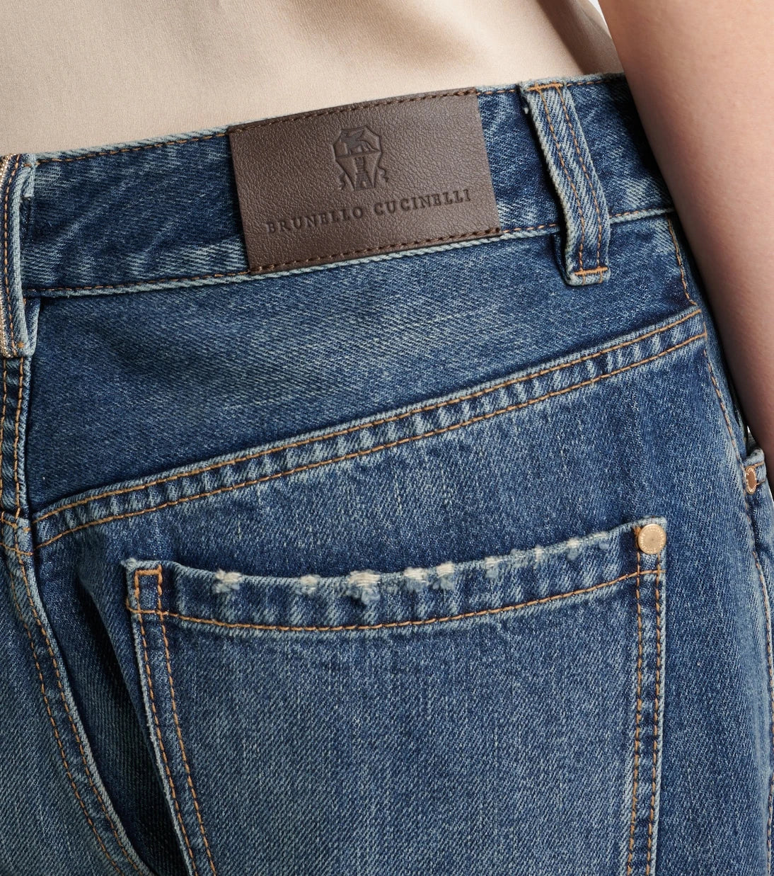 Brunello Cucinelli - جينز بقصّة مستقيمة وخصر منخفض