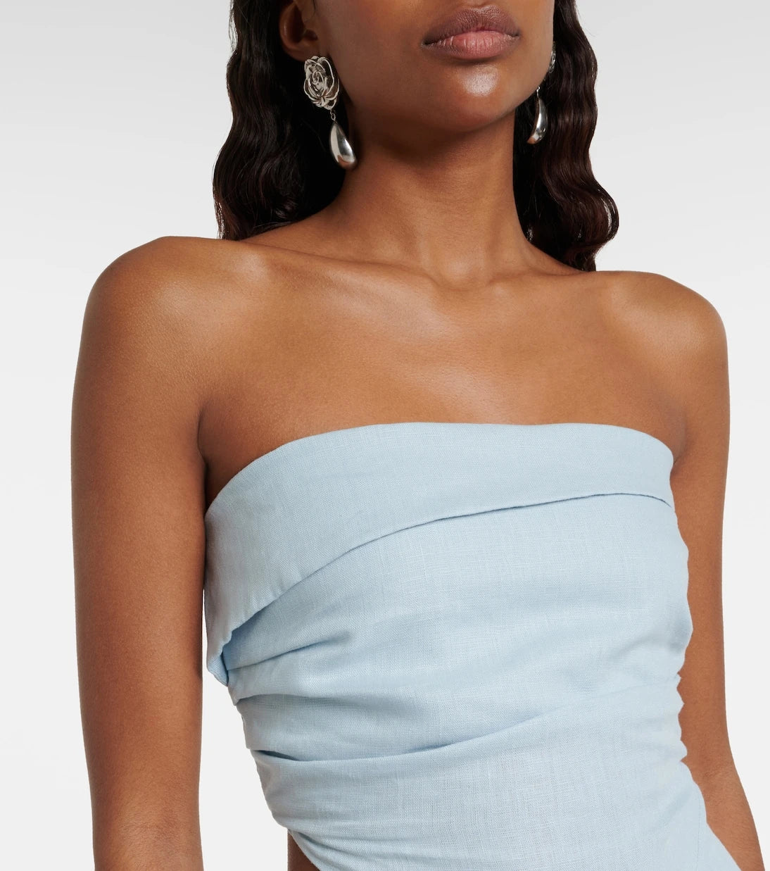 Faithfull - Antibes shirred linen crop top