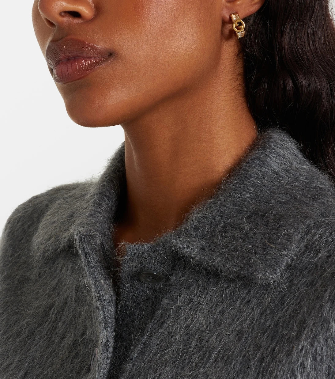 Gucci - Gucci Blondie embellished hoop earrings