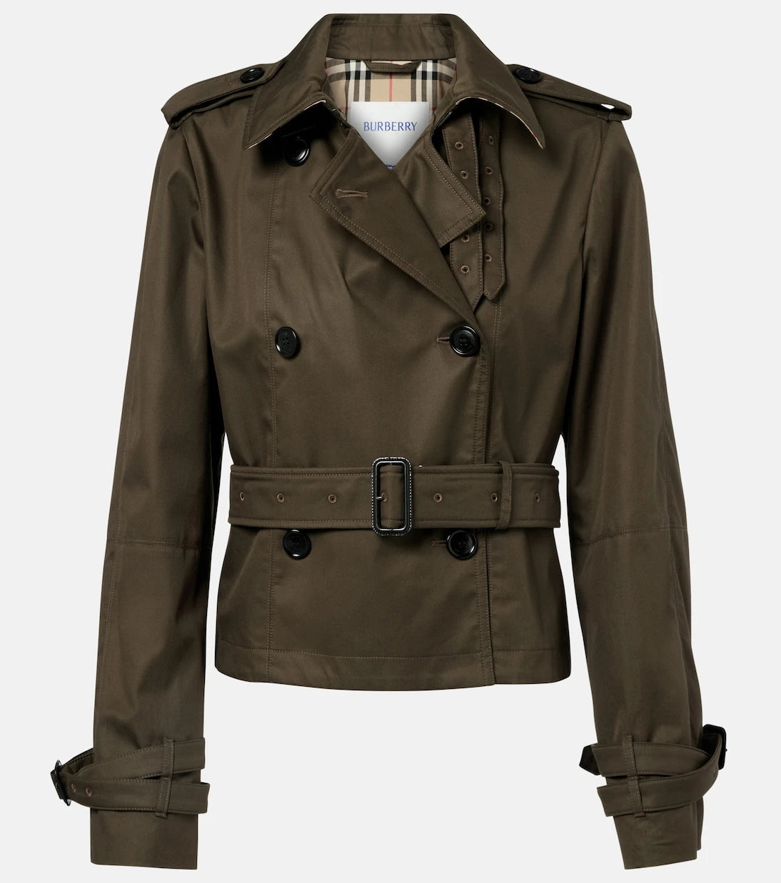 Burberry - Cropped cotton gabardine trench jacket