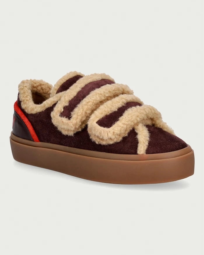Inuikii Lila Shearling Low Velcro Kadın Süet Sneaker