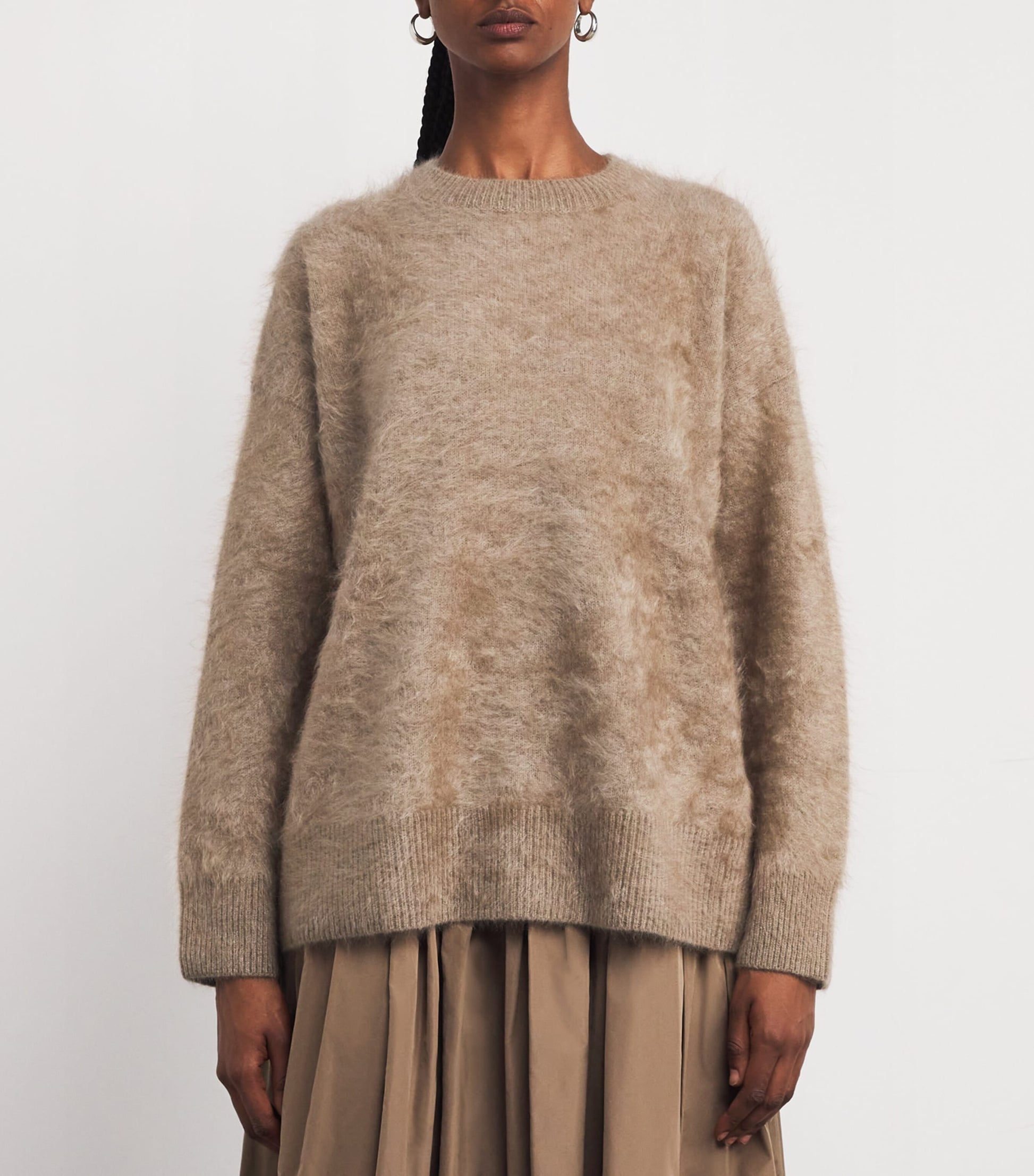 Beige Cashmere Brushed Sweater