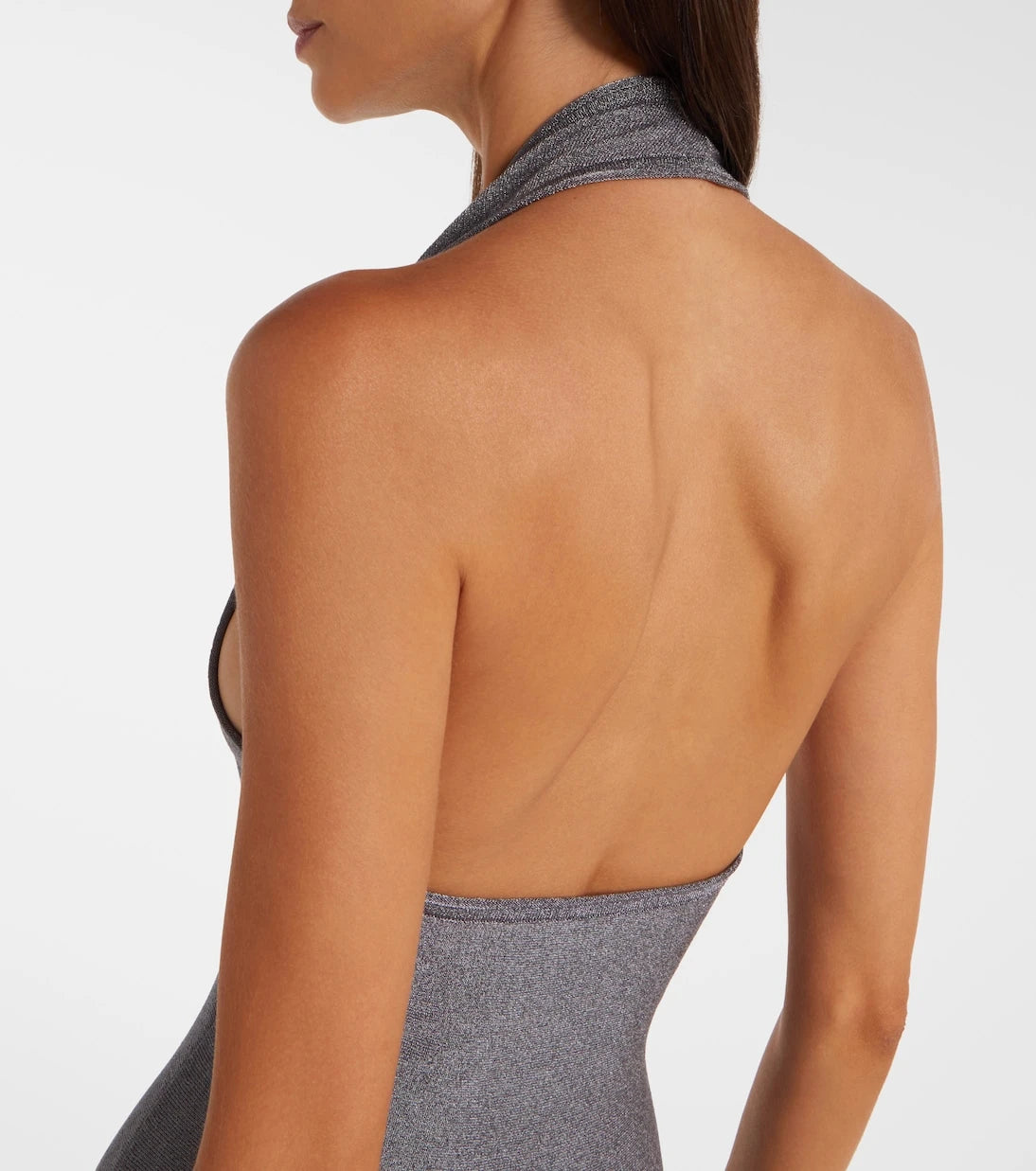 Khaite - Melina halterneck lamé maxi dress