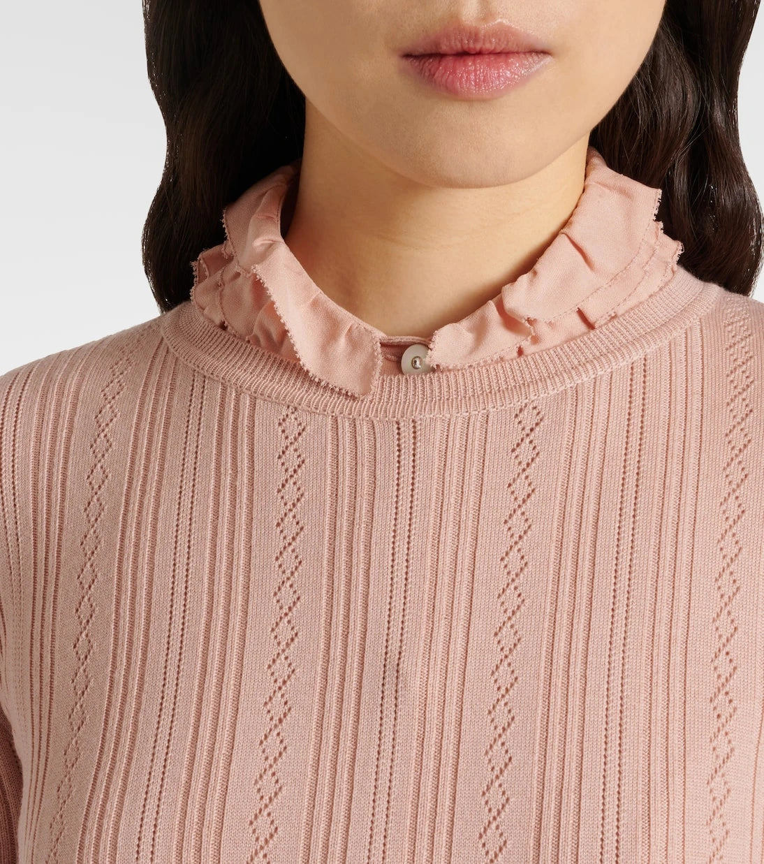 Valentino - Pointelle virgin wool sweater
