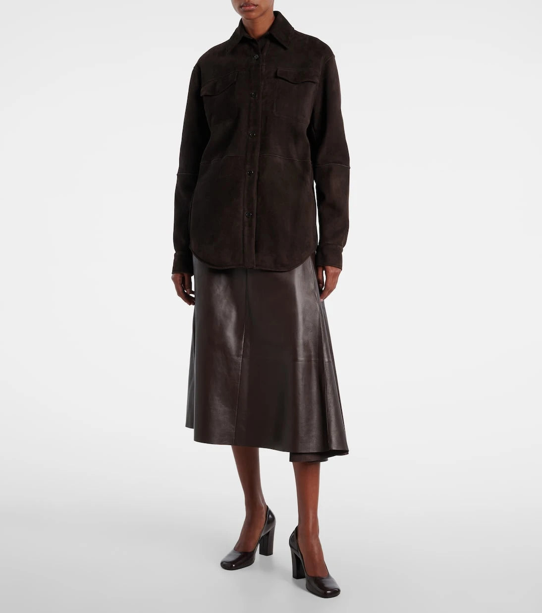 The Row - Gwena suede overshirt