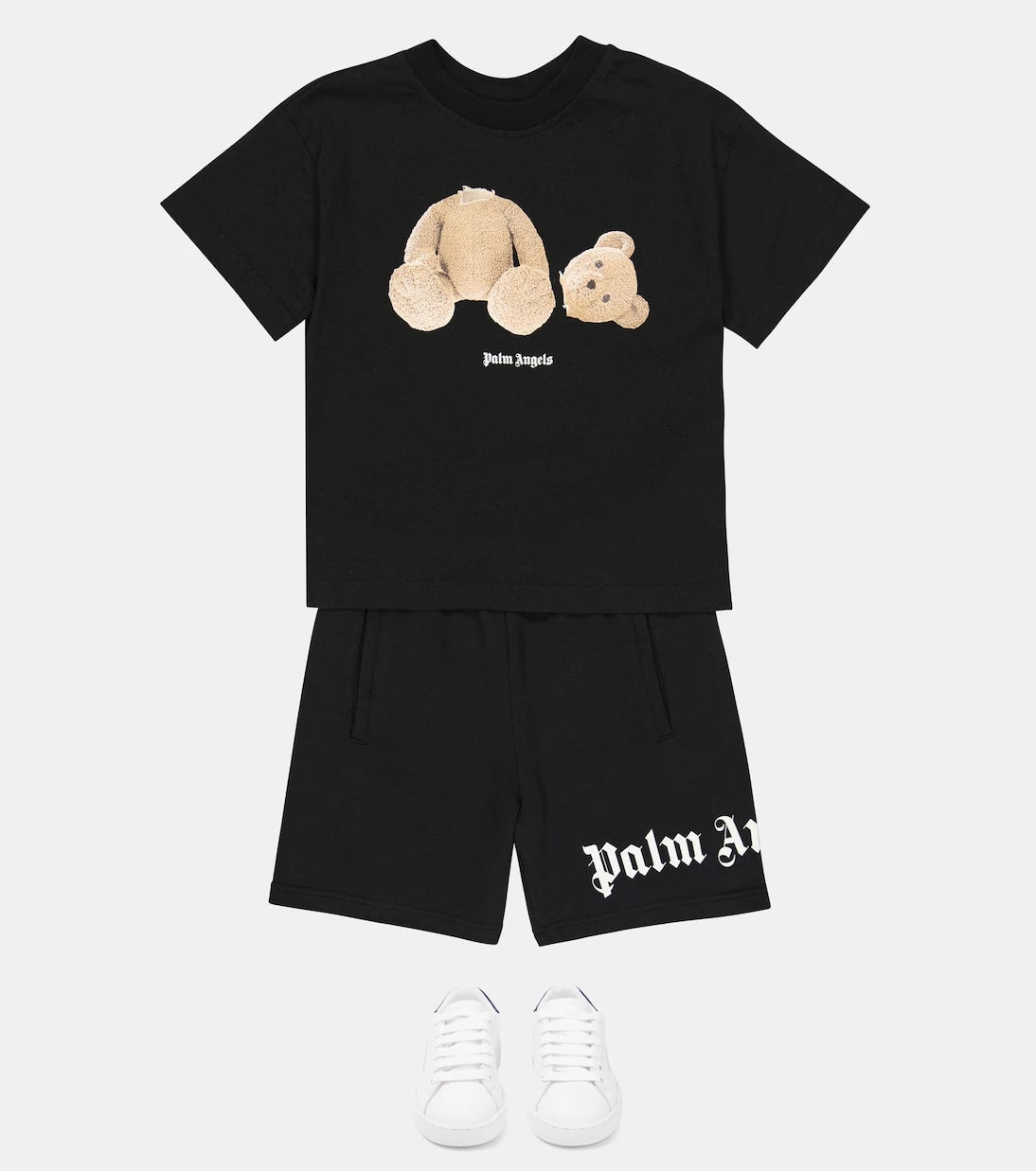 Palm Angels Kids - Logo cotton jersey shorts