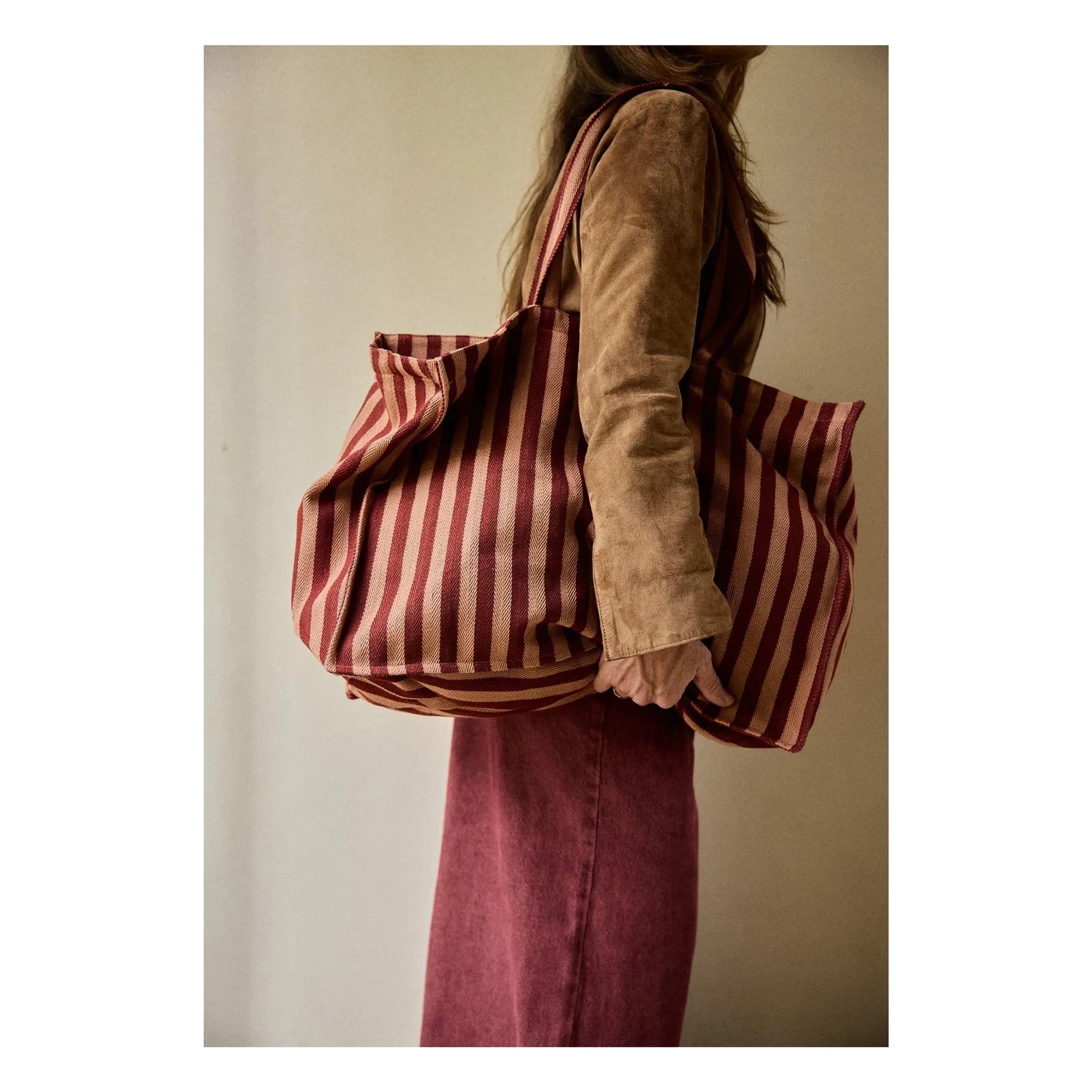 Gabrielle Paris - Garance Striped Weekend Bag  | Red
