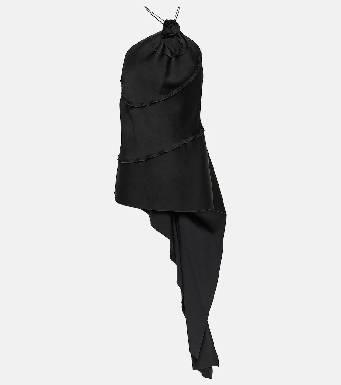Victoria Beckham - Floral-appliqué draped satin top