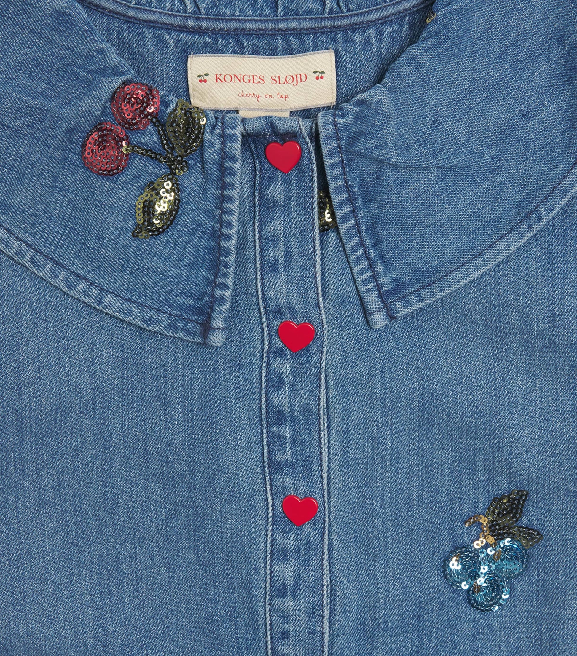 KONGES SLOJD Denim Sequin-Detail Shirt (5-10 Years)