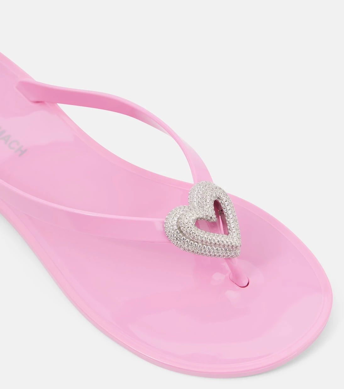 Mach & Mach - Double Heart embellished thong sandals