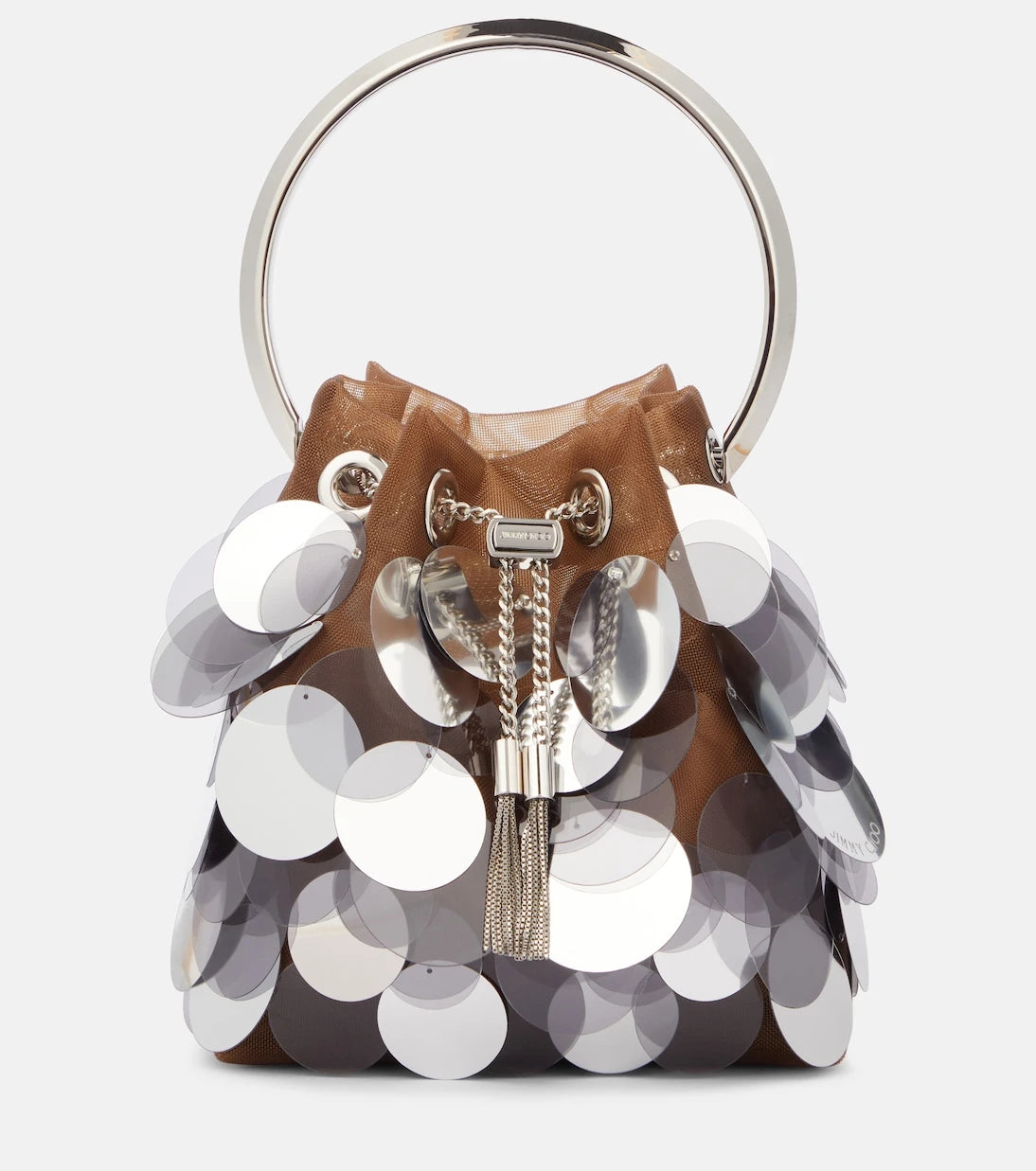 Jimmy Choo - Bon Bon sequined mesh bucket bag