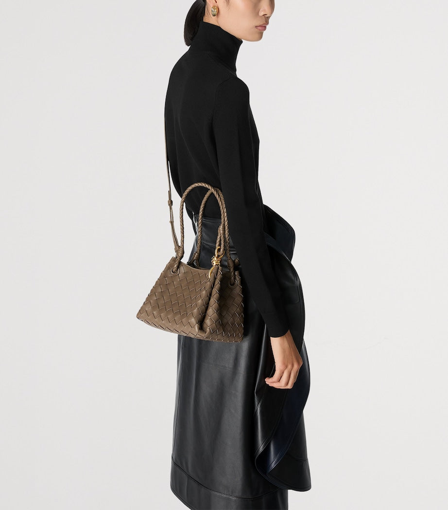 Small Leather Intrecciato Parachute Shoulder Bag