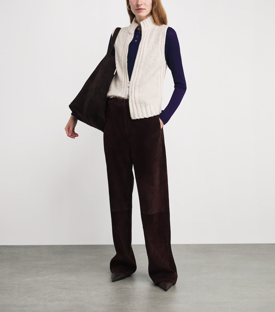 ME+EM Beige Teddy Bouclé Gilet