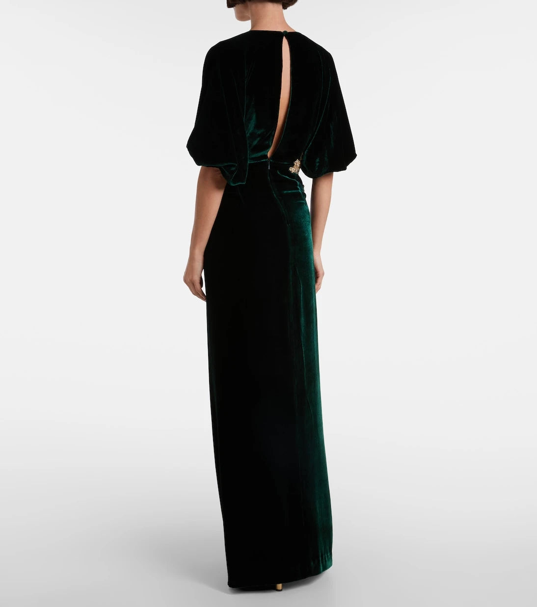 Costarellos - Floral velvet maxi dress