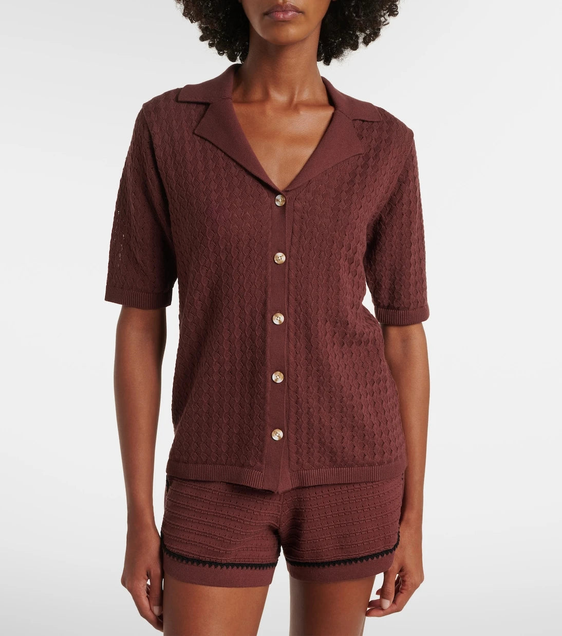 Varley - Madelene pointelle cotton shirt