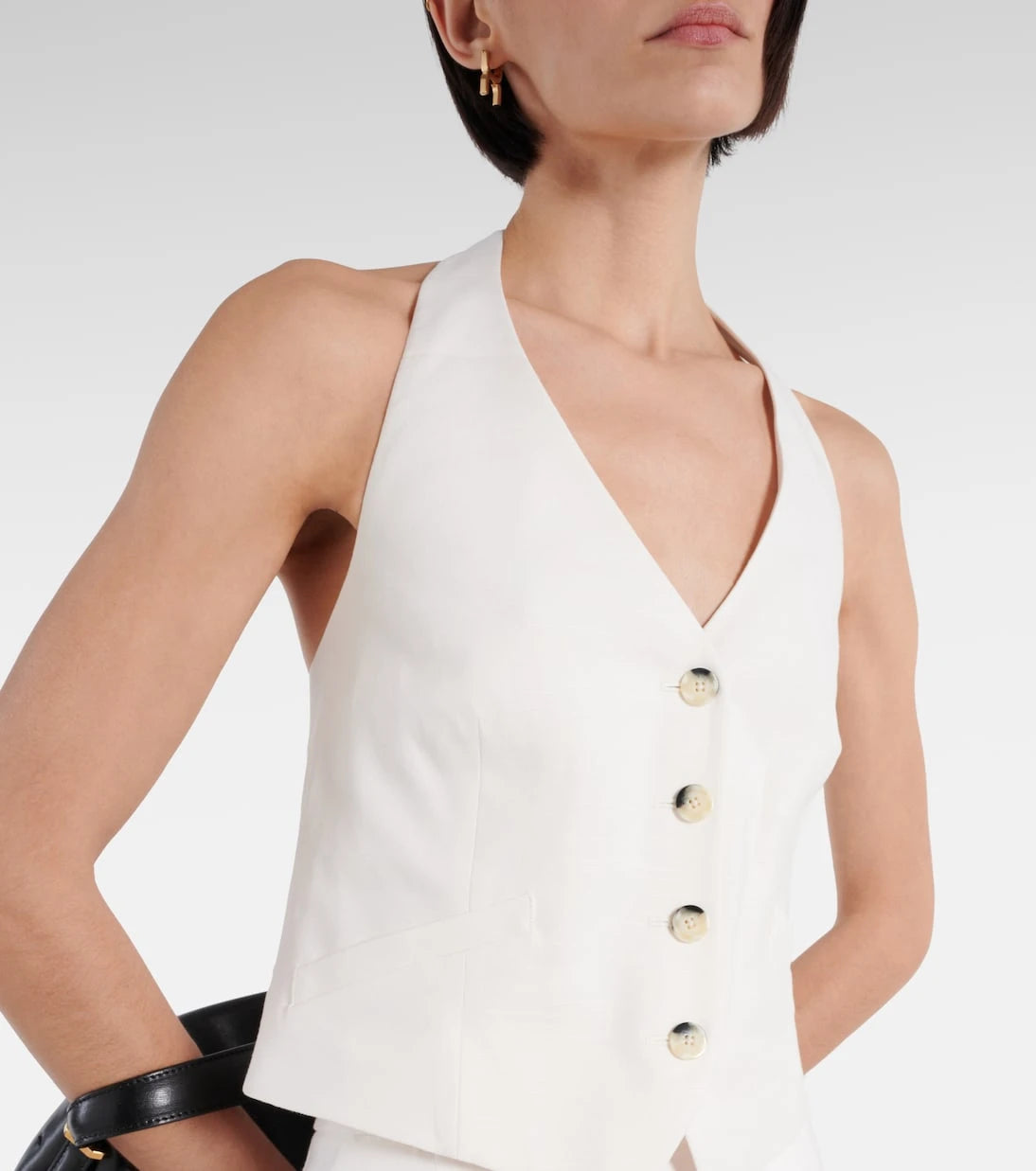 Veronica Beard - Arabella halterneck linen-blend vest