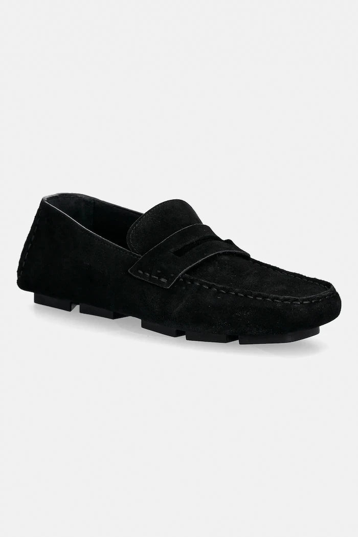 Велурени мокасини Calvin Klein SQUARE DRIVER SUEDE