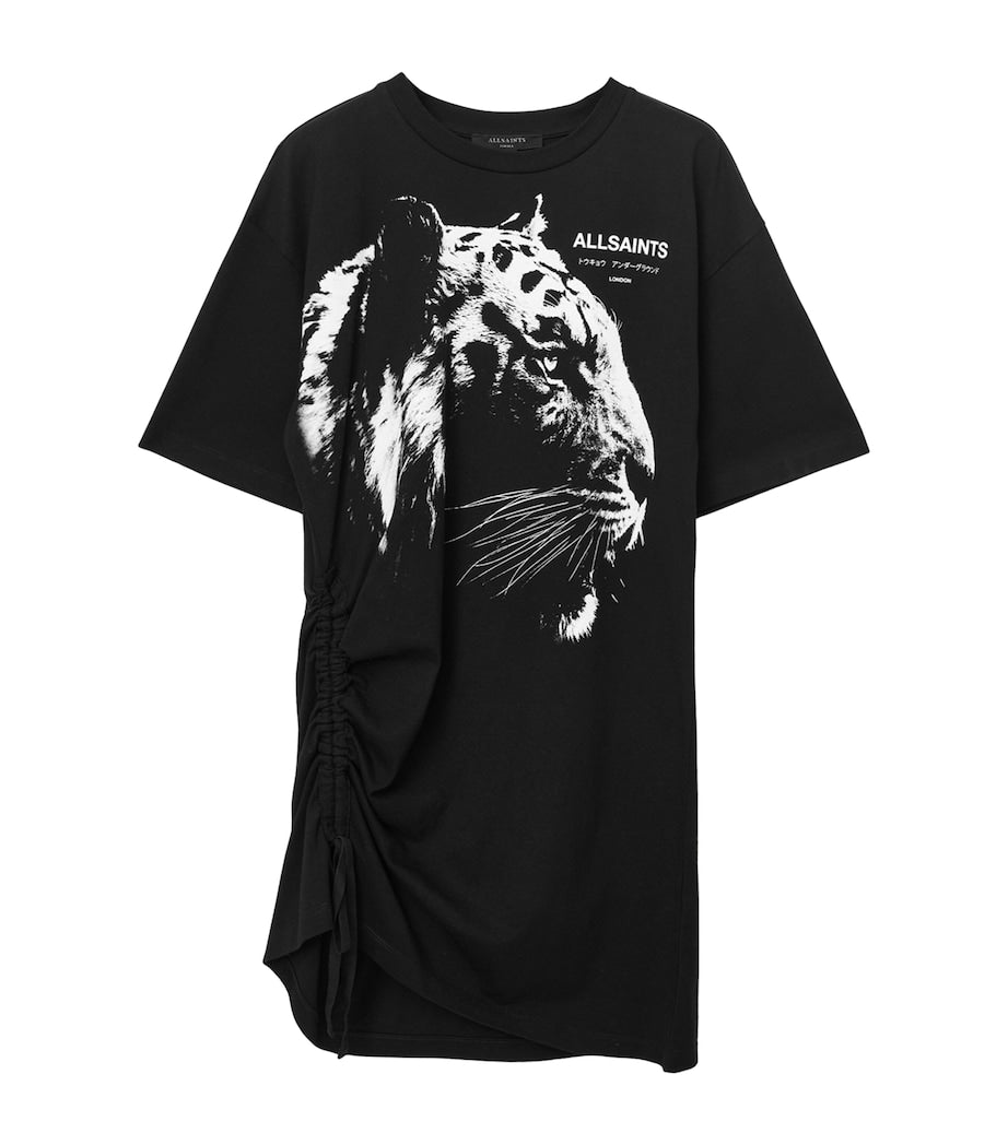 AllSaints Black Organic Cotton Ivana Naiema T-Shirt Dress