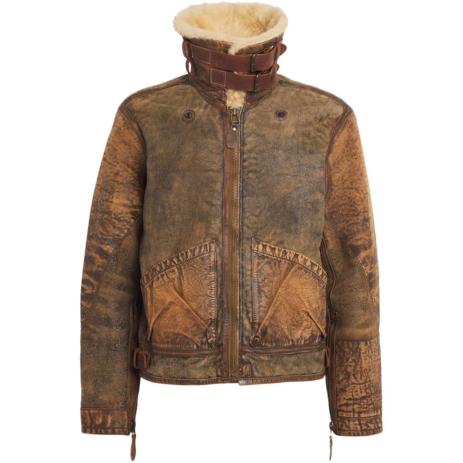 Polo Ralph Lauren Brown Shearling Bomber Jacket