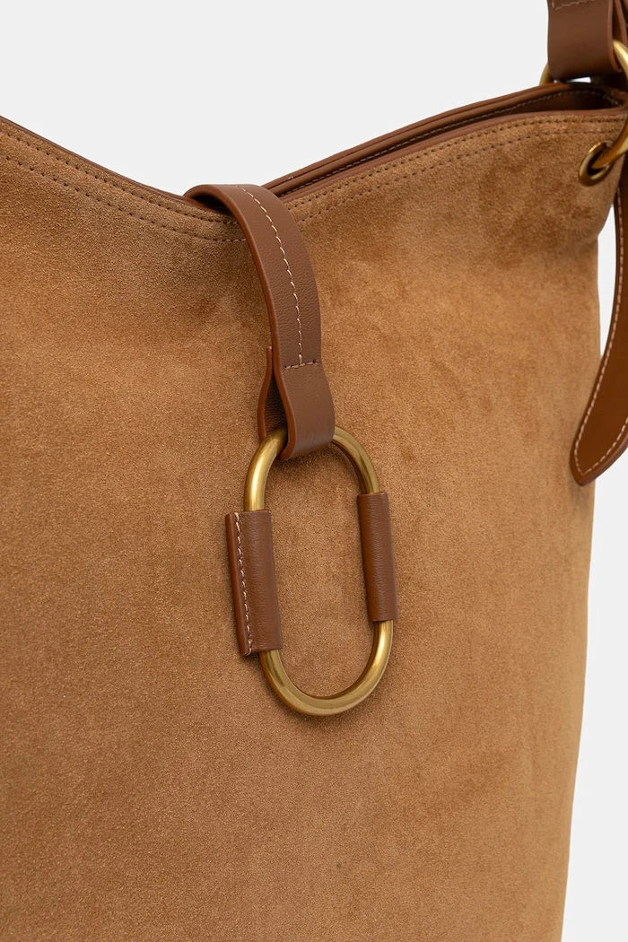 Twinset süet kadın hobo çanta