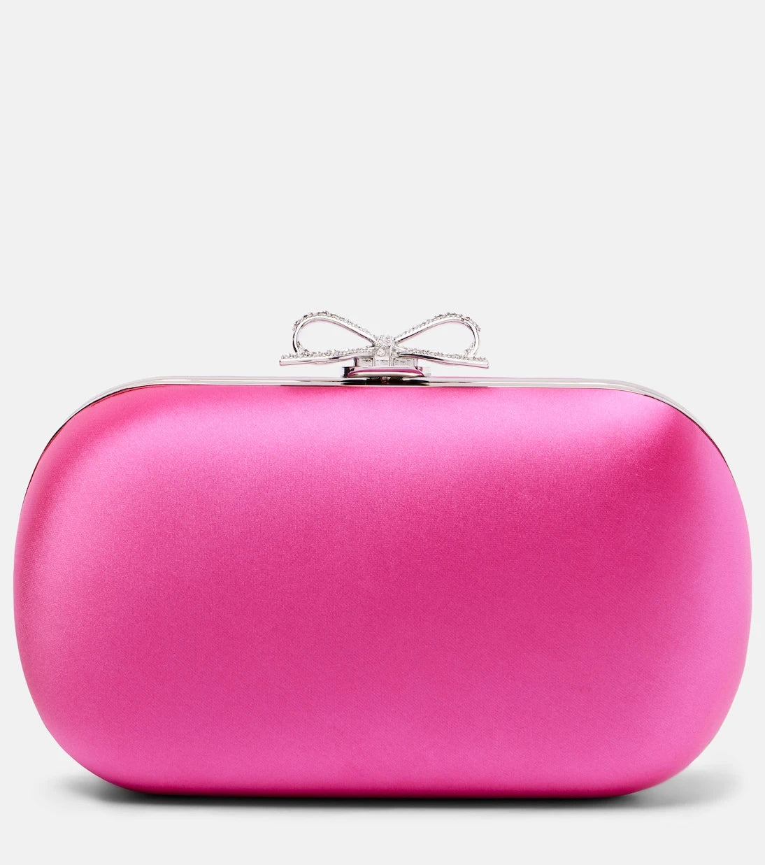 Self-Portrait - Bow embellished satin clutch