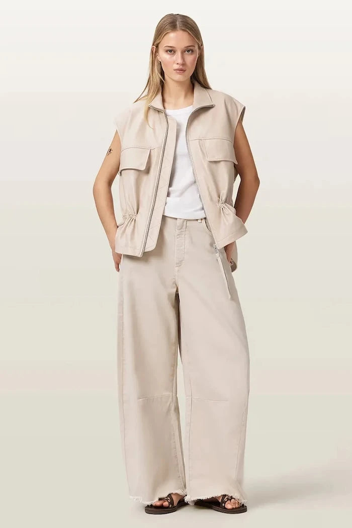 AllSaints елек дамски от кожа FLOR
