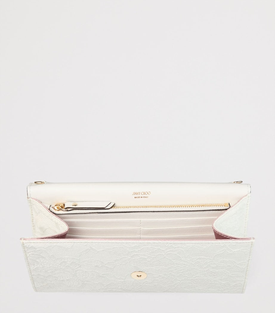 Jimmy Choo Ivory Lace Emmie Clutch Bag