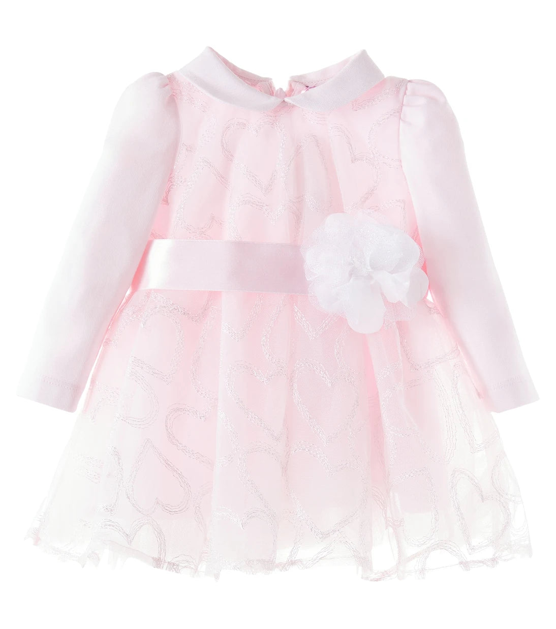 Monnalisa - Baby embroidered tulle dress