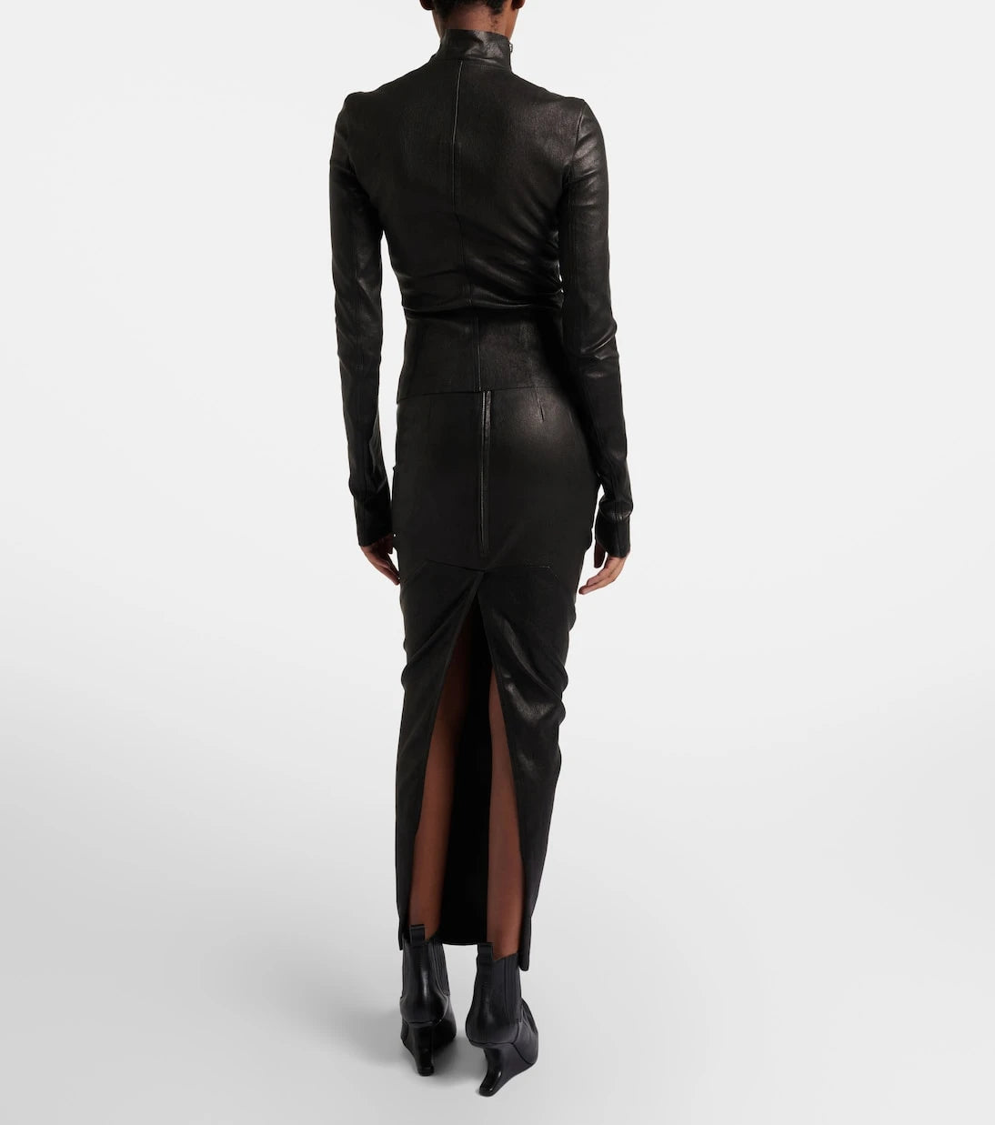 Rick Owens - Dirt Pillar leather maxi skirt