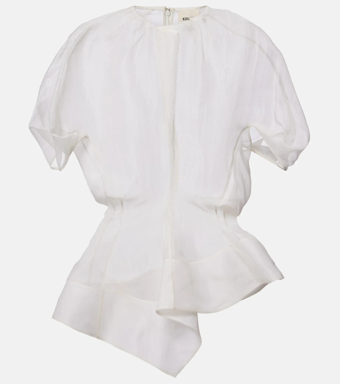 Khaite - Rumi sheer peplum silk top
