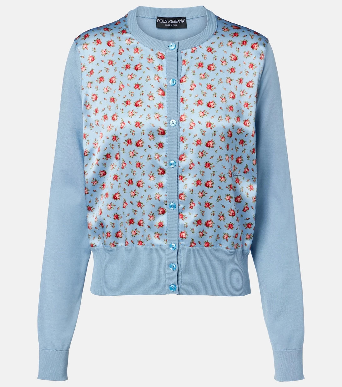 Dolce&Gabbana - Floral paneled silk satin cardigan