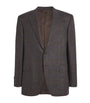Canali Brown Wool Check Jacquard Blazer