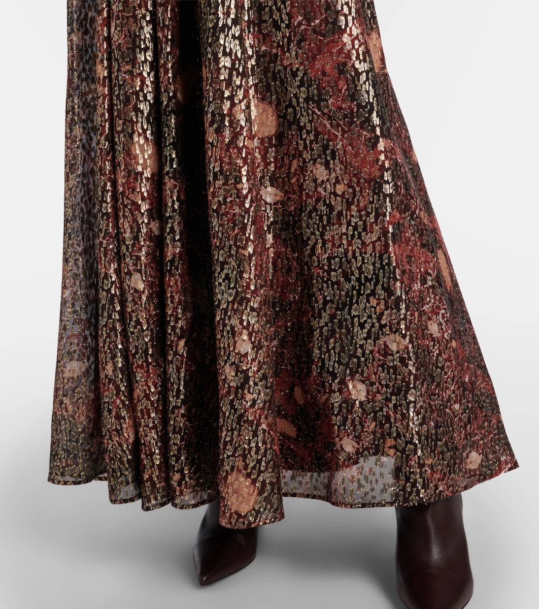 Max Mara - Zinnia metallic silk-blend maxi dress