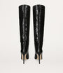 Paris Texas Black Croc-Embossed Knee-High Boots 105