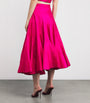 Tory Burch Pink Silk Voile Flared Midi Skirt