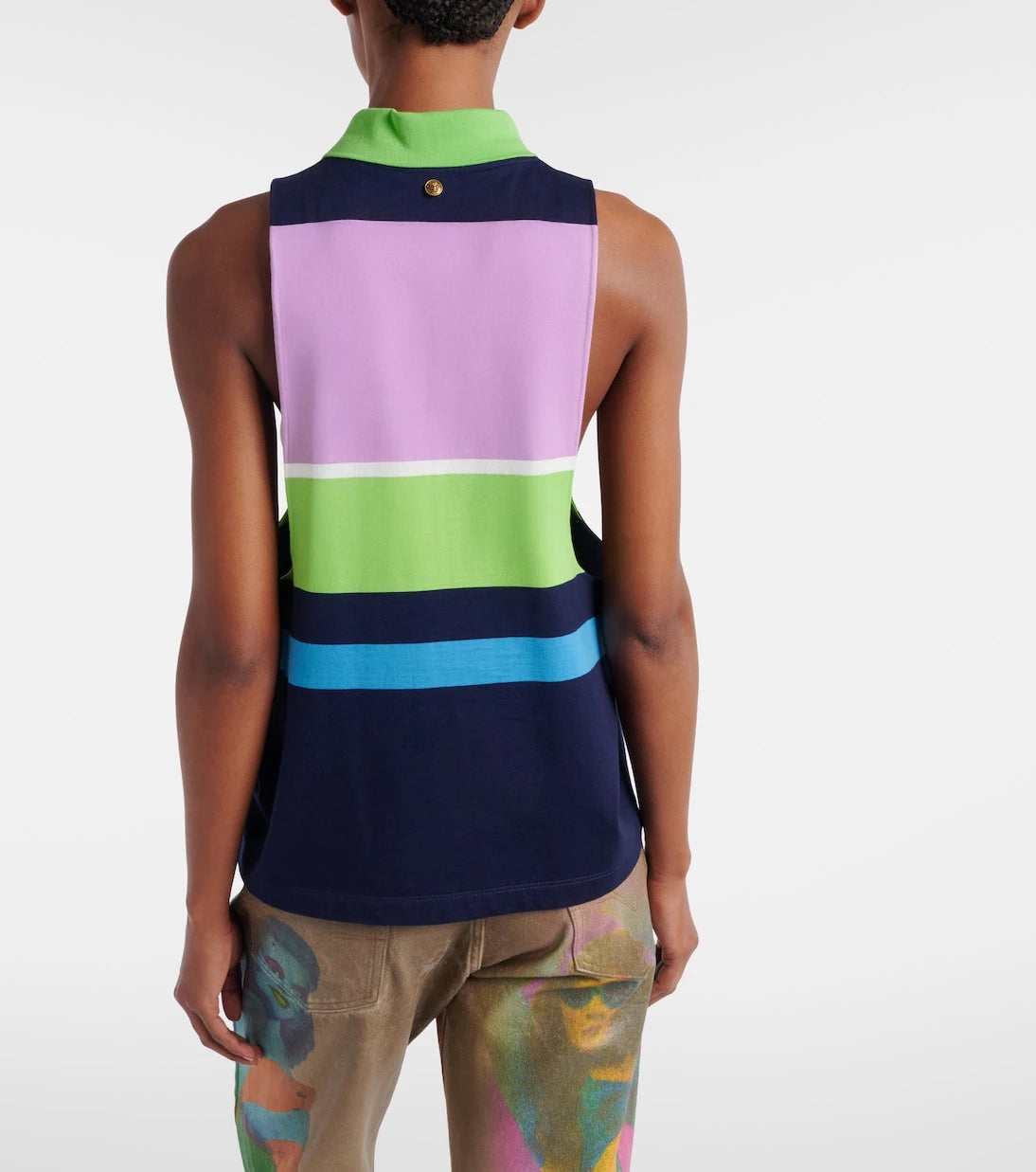 Versace - Striped cotton jersey tank top