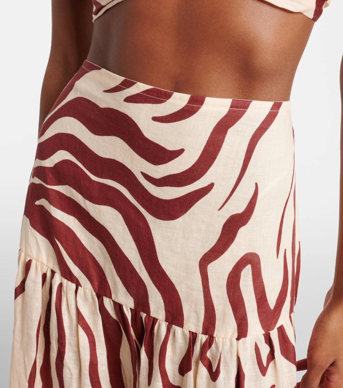 Johanna Ortiz - Gathered printed linen maxi skirt