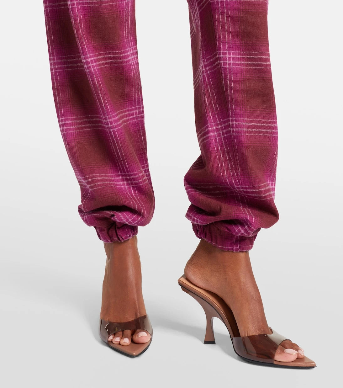 The Attico - Checked cotton flannel sweatpants