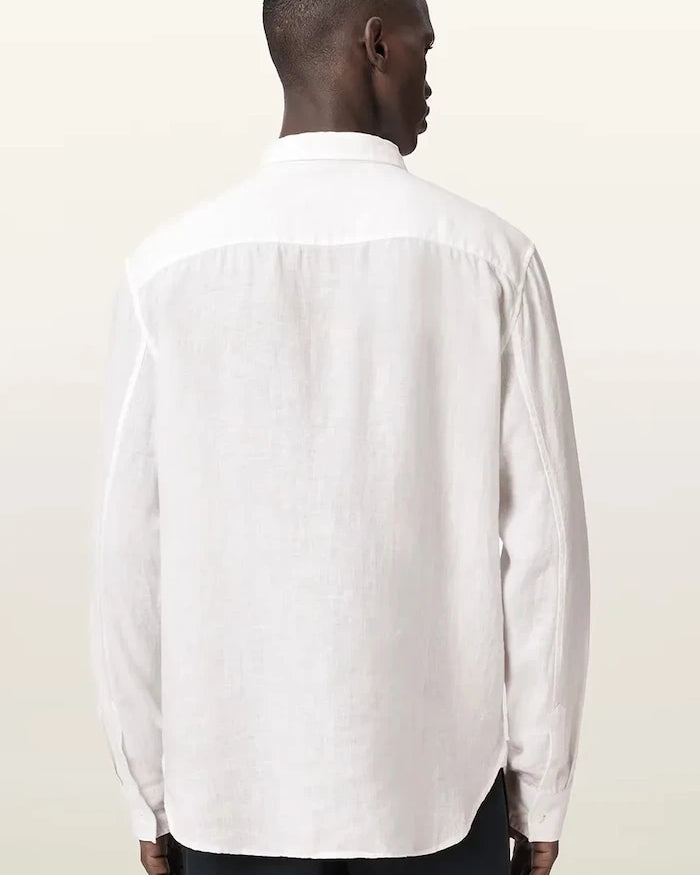 AllSaints риза мъжка от лен LOOM