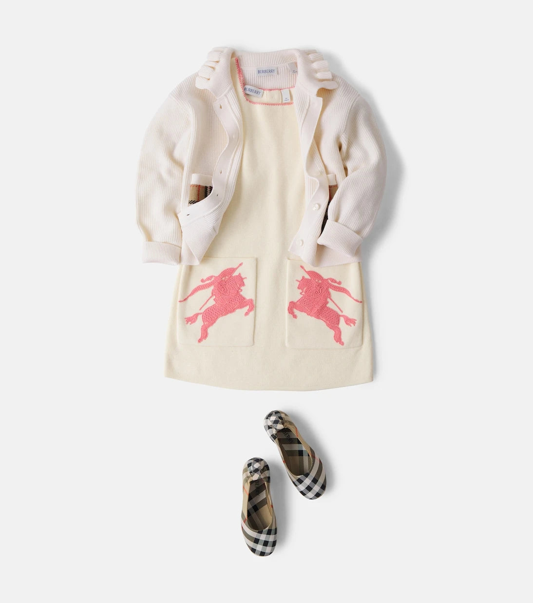 Burberry Kids - EKD embroidered cotton dress