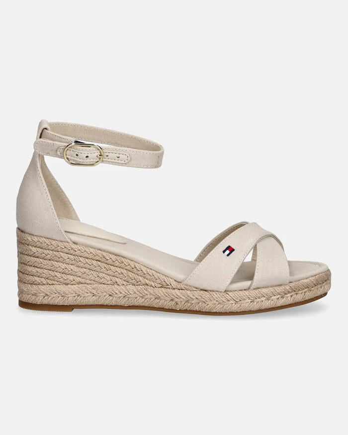 Tommy Hilfiger MID WEDGE ESPAD X CROSS Dolgu Topuk Sandalet