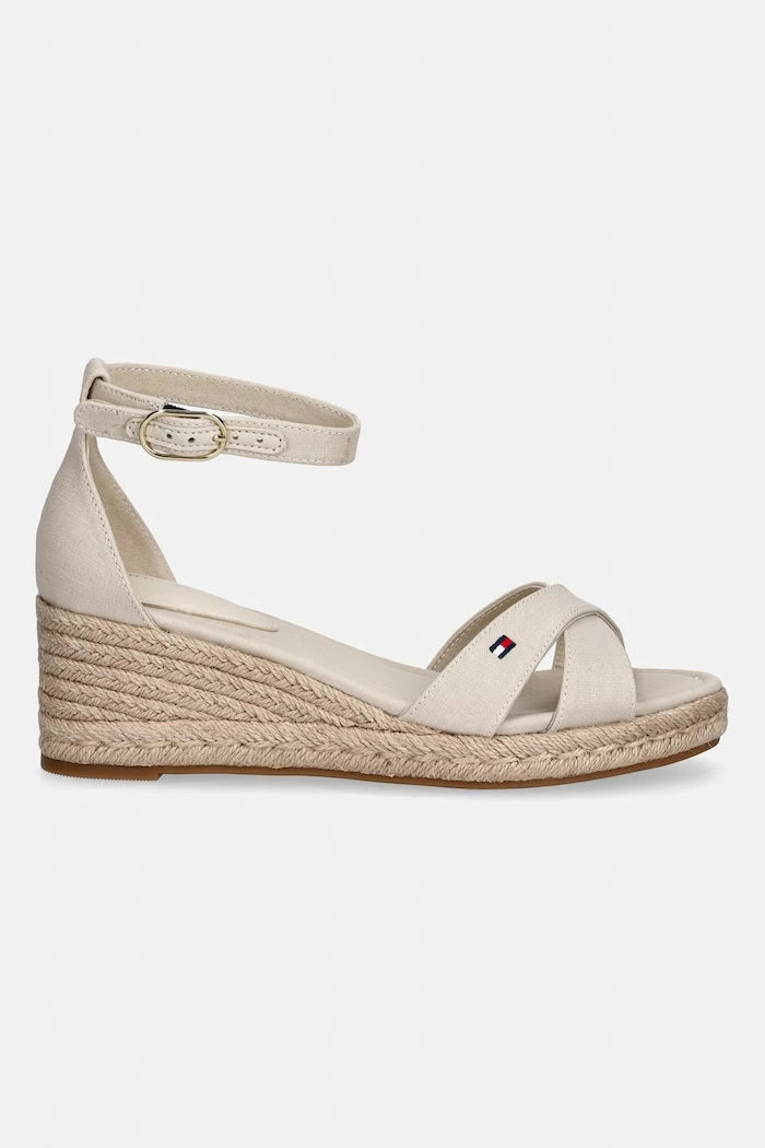 Tommy Hilfiger MID WEDGE ESPAD X CROSS Dolgu Topuk Sandalet